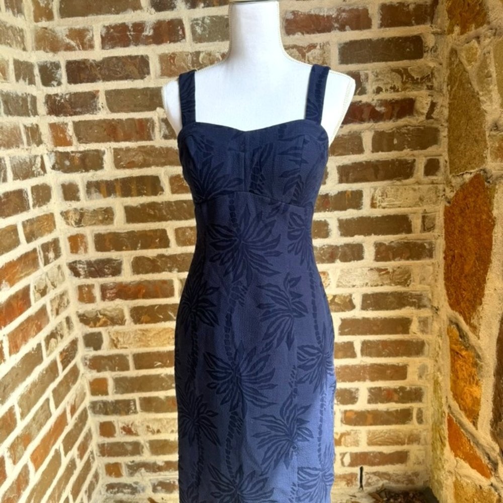 Navy Blue Lilly Pulitzer Palmtree Print Dress Size 4